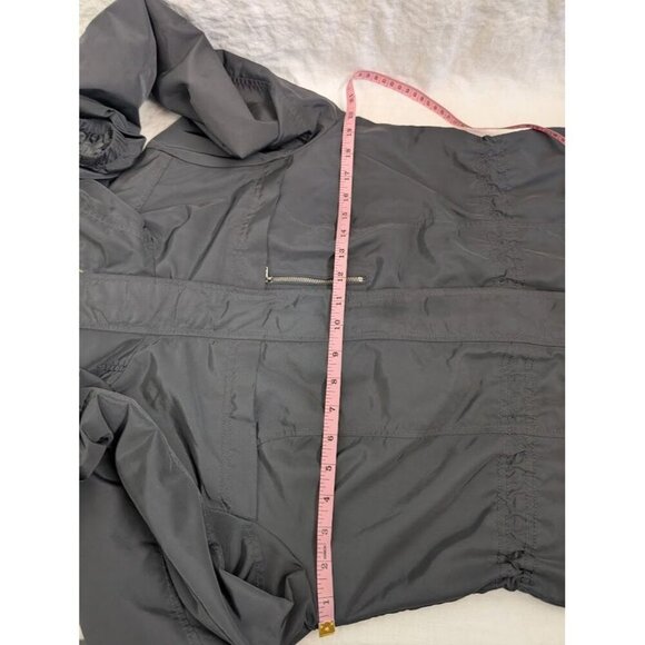 Abercrombie & Fitch gray windbreaker zip up hooded jacket women's size Medium - Picture 6 of 7